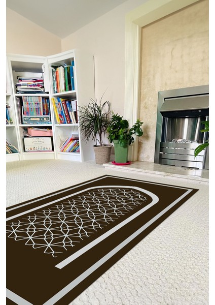 Dijital Baskılı Kaymaz Taban Yıkanabilir Hediyelik Çeyizlik Namazlık Seccade, Seccade-81-Kahve, indirimleri