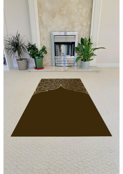 Dijital Baskılı Kaymaz Taban Yıkanabilir Hediyelik Çeyizlik Namazlık Seccade, Seccade-85-Kahve, modelleri