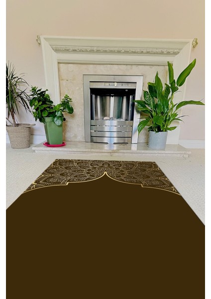 Dijital Baskılı Kaymaz Taban Yıkanabilir Hediyelik Çeyizlik Namazlık Seccade, Seccade-85-Kahve, fırsatları