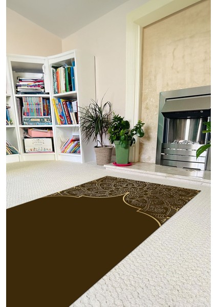 Dijital Baskılı Kaymaz Taban Yıkanabilir Hediyelik Çeyizlik Namazlık Seccade, Seccade-85-Kahve, indirimleri