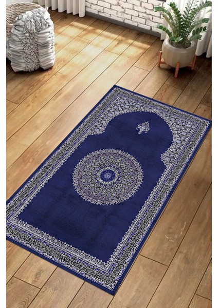 Dijital Baskılı Kaymaz Taban Yıkanabilir Hediyelik Çeyizlik Namazlık Seccade, Seccade-86-Mavi, indirimleri