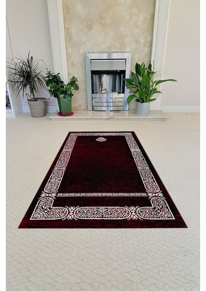 Dijital Baskılı Kaymaz Taban Yıkanabilir Hediyelik Çeyizlik Namazlık Seccade, Seccade-88-Bordo, fiyatları