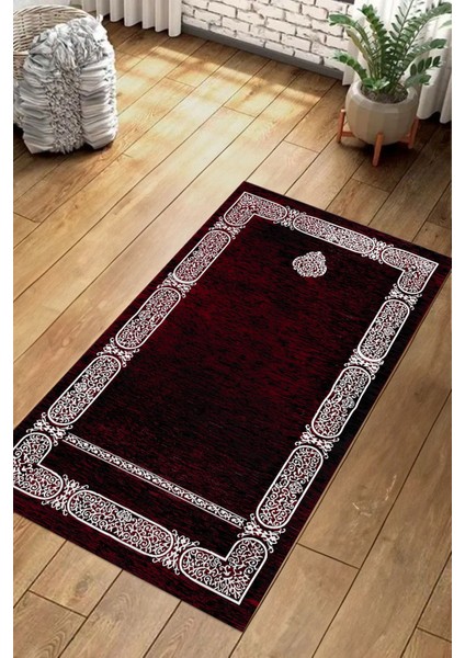 Dijital Baskılı Kaymaz Taban Yıkanabilir Hediyelik Çeyizlik Namazlık Seccade, Seccade-88-Bordo, indirimleri