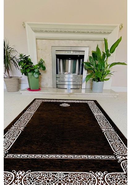 Dijital Baskılı Kaymaz Taban Yıkanabilir Hediyelik Çeyizlik Namazlık Seccade, Seccade-88-Kahve, modelleri