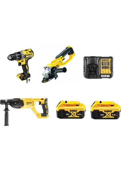 DCD791NT + DCG412NT + DCH133NT + 2 x 5 Ah Akü + Şarj Cihazı