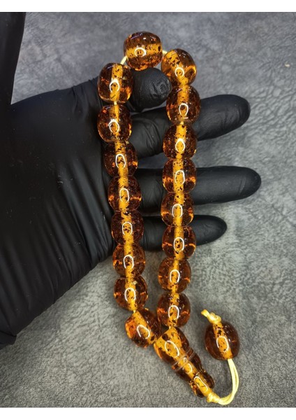 Mos Tesbih Maskot Üst Düzey Toprak Fosilli Toz Kehribar Tesbih