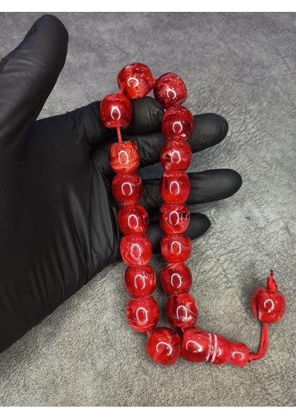 Mos Tesbih Büyük Boy Üst Düzey Maskot Toz Kehribar Tesbih