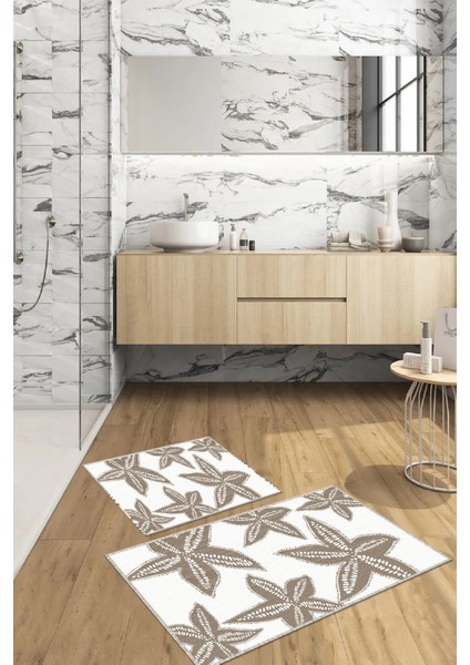Dijital Baskılı Yıkanabilir Kaymaz Deniz Yıldızı Banyo Paspası Klozet Takımı, Klozet-71-Bej, fiyatları