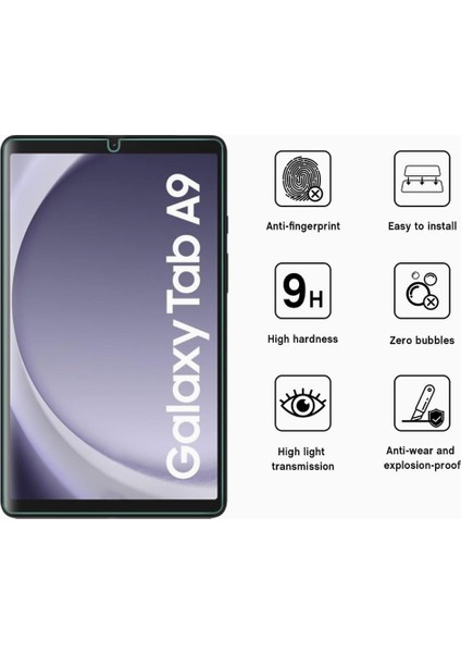 Samsung Galaxy Tab A9 8.7 Inç Ekran Koruyucu Şeffaf Cam Temperli Ekran Camı Tam Uyumlu