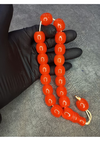 Mos Tesbih Büyük Boy Üst Düzey Maskot Toz Kehribar Tesbih