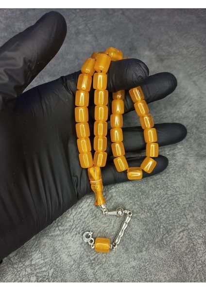 Mos Tesbih Üst Düzey Hareli Sıkma Kehribar Tesbih