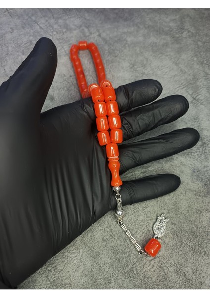 Mos Tesbih Üst Düzey Turuncu Sıkma Kehribar Tesbih fiyatları