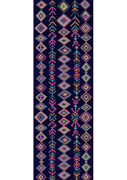 Dijital Baskılı Kaymaz Yıkanabilir Iskandinav Desenli Üçlü Yatak Odası, Yo-Iskandinav-38-Lacivert, modelleri