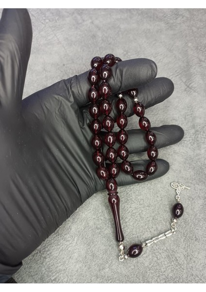 Mos Tesbih Üst Düzey Arpa Kesim Toz Kehribar Tesbih
