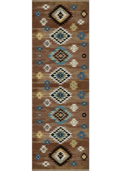 Baskılı Kaymaz Taban Yıkanabilir Etnik Geleneksel Model Üçlü Yatak Odası, Yo-Etnik-21-Kahve, modelleri