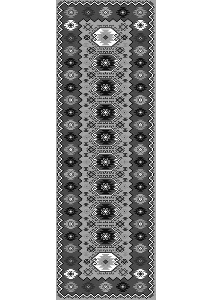 Dijital Baskılı Kaymaz Taban Yıkanabilir Etnik Otantik Desen Üçlü Yatak Odası, Yo-Etnik-23-Gri, modelleri