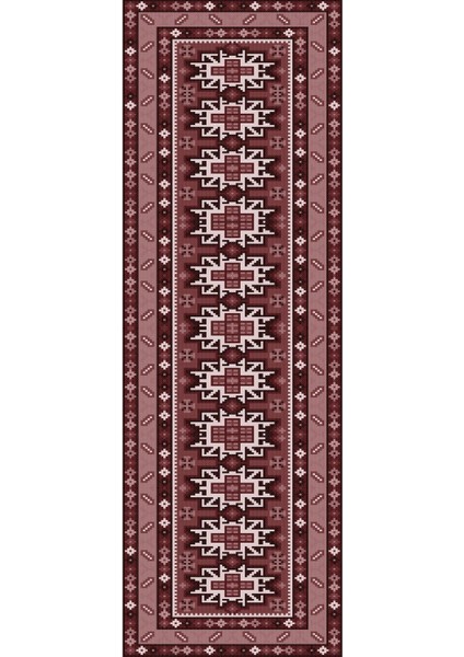 Baskılı Kaymaz Taban Yıkanabilir Etnik Çerçeve Model Üçlü Yatak Odası, Yo-Etnik-26-Bordo, modelleri