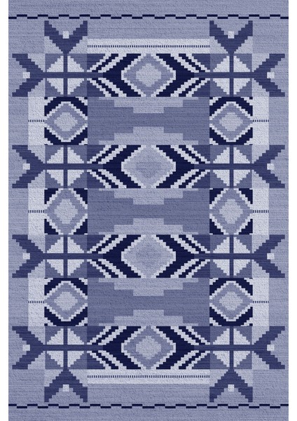 Dijital Baskılı Kaymaz Taban Yıkanabilir Etnik Modern Üçlü Yatak Odası, Yo-Etnik-27-Lacivert, fiyatları