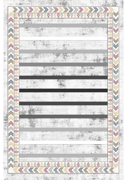 Dijital Baskılı Kaymaz Yıkanabilir Modern Çizgili Çerçeveli Üçlü Yatak Odası, Yo-Modern-174-Renkli, fiyatları