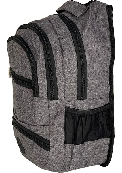 Gri Keten Sırt Çantası/ Ortopedik Sırt/laptop Bölmeli