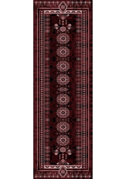 Baskılı Kaymaz Taban Yıkanabilir Etnik Çerçeve Klasik Model Üçlü Yatak Odası, Yo-Etnik-35-Bordo, modelleri