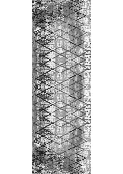 Dijital Kaymaz Yıkanabilir Modern Sade Zigzag Desenli Üçlü Yatak Odası, Yo-Modern-171-Gri,