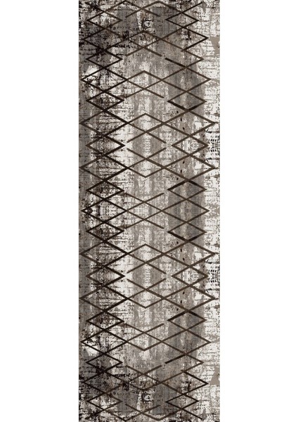 Dijital Kaymaz Yıkanabilir Modern Sade Zigzag Desenli Üçlü Yatak Odası, Yo-Modern-171-Kahve,