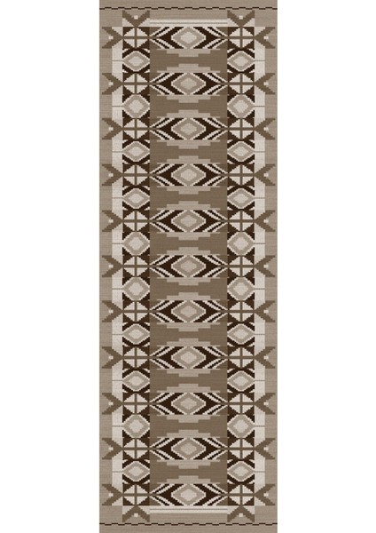 Dijital Baskılı Kaymaz Taban Yıkanabilir Etnik Modern Üçlü Yatak Odası, Yo-Etnik-27-Kahve, modelleri