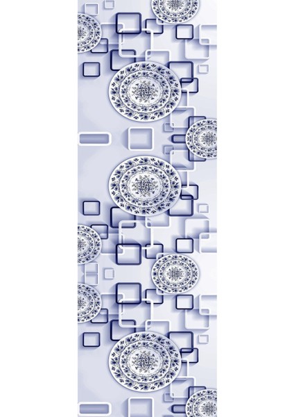 Dijital Baskılı Kaymaz Yıkanabilir Modern Çiçek Görünümlü Üçlü Yatak Odası, Yo-Modern-212-Lacivert, modelleri