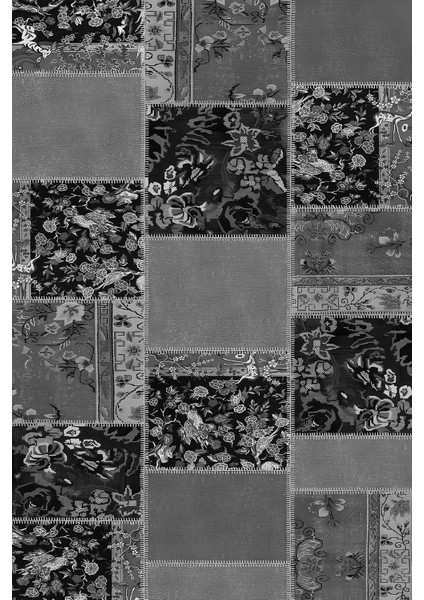 Baskılı Kaymaz Yıkanabilir Patchwork Gül Motifli Modern Üçlü Yatak Odası, Yo-Patchwork-40-Gri, fiyatları