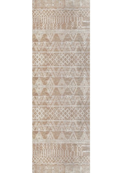 Baskılı Kaymaz Yıkanabilir Iskandinav Etnik Çizgi Desenli Üçlü Yatak Odası, Yo-Iskandinav-54-Bej, modelleri