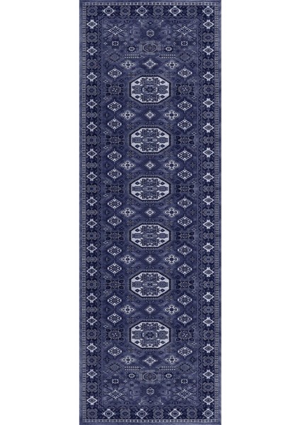 Baskılı Kaymaz Taban Yıkanabilir Etnik Klasik Görünümlü Sade Üçlü Yatak Odası , Yo-Etnik-36-Lacvert, modelleri