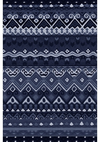 Baskılı Kaymaz Taban Yıkanabilir Etnik Klasik Otantik Desen Üçlü Yatak Odası, Yo-Etnik-39-Lacivert, fiyatları