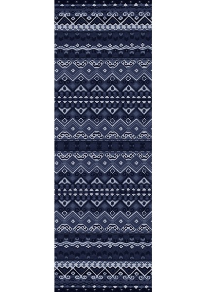 Baskılı Kaymaz Taban Yıkanabilir Etnik Klasik Otantik Desen Üçlü Yatak Odası, Yo-Etnik-39-Lacivert, modelleri