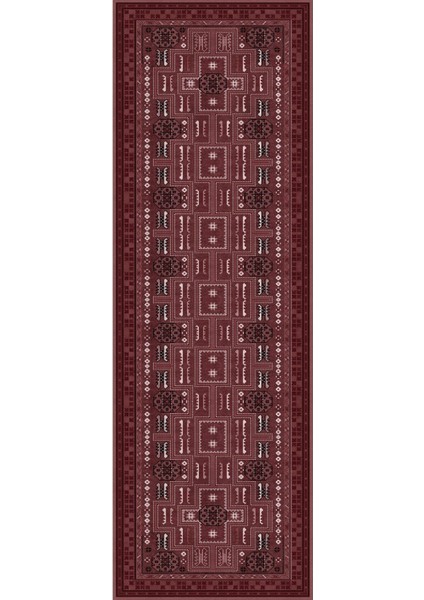 Dijital Kaymaz Yıkanabilir Etnik Geleneksel Çerçeveli Model Üçlü Yatak Odası, Yo-Etnik-49-Bordo, modelleri