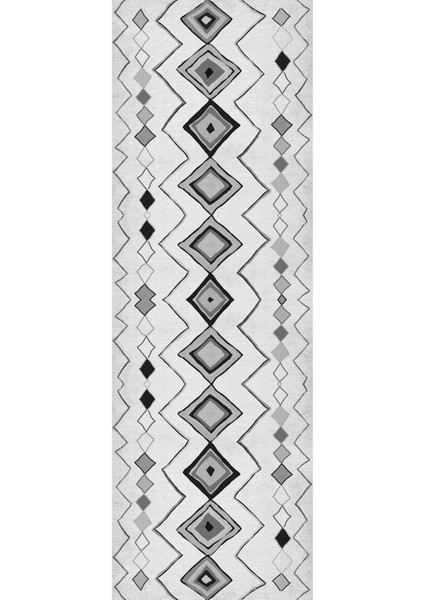 Baskılı Kaymaz Yıkanabilir Iskandinav Kilim Görünümlü Üçlü Yatak Odası, Yo-Iskandinav-35-Gri, modelleri