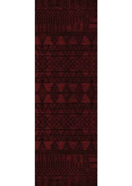 Baskılı Kaymaz Yıkanabilir Iskandinav Etnik Çizgi Desenli Üçlü Yatak Odası, Yo-Iskandinav-54-Bordo, modelleri