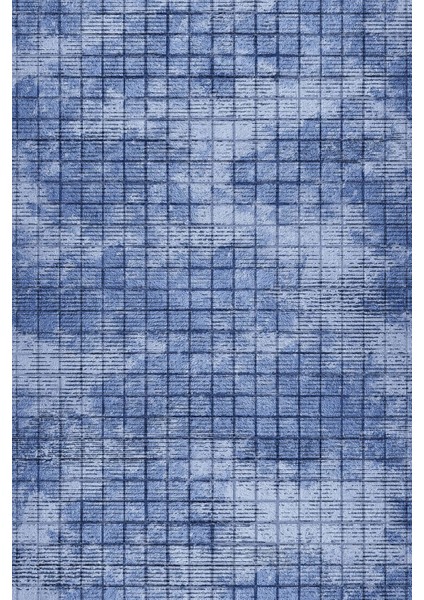 Dijital Baskılı Kaymaz Taban Yıkanabilir Sade Kare Çizgili Üçlü Yatak Odası, Yo-Sade-72-Lacivert, fiyatları