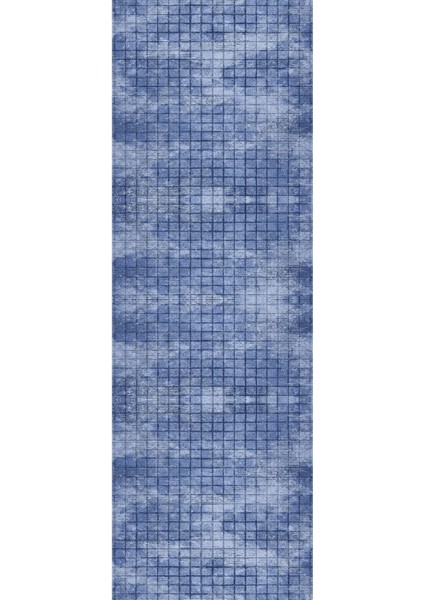 Dijital Baskılı Kaymaz Taban Yıkanabilir Sade Kare Çizgili Üçlü Yatak Odası, Yo-Sade-72-Lacivert, modelleri