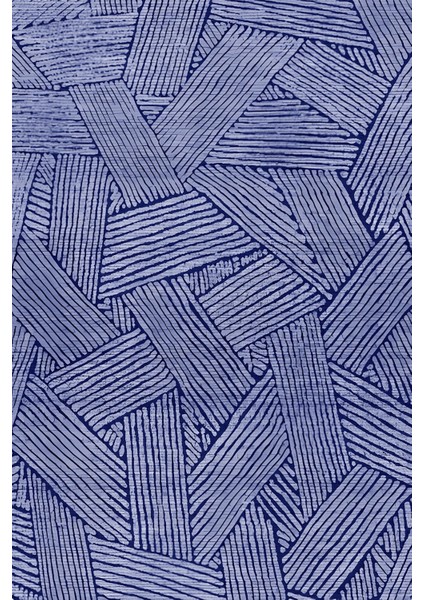 Dijital Baskılı Kaymaz Yıkanabilir Jüt Hasır Görünümlü Çizgili Üçlü Yatak Odası, Yo-Jüt-34-Lacivert, fiyatları