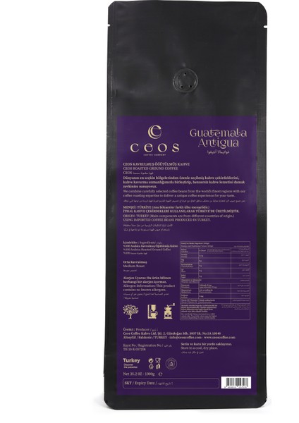 Guatemala Antigua Taze Öğütülmüş Filtre Kahve (1kg)
