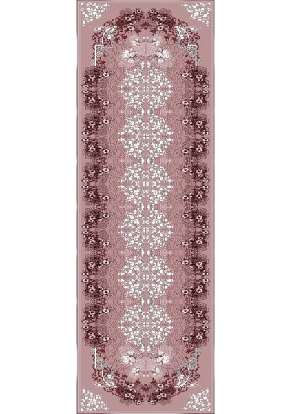 Dijital Kaymaz Taban Yıkanabilir Klasik Çiçek Figürlü Üçlü Yatak Odası, Yo-Klasik-50-Bordo, modelleri