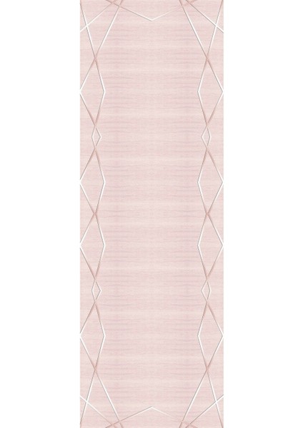 Dijital Baskılı Kaymaz Yıkanabilir Modern Kenar Çizgili Üçlü Yatak Odası, Yo-Modern-135-Pembe, modelleri