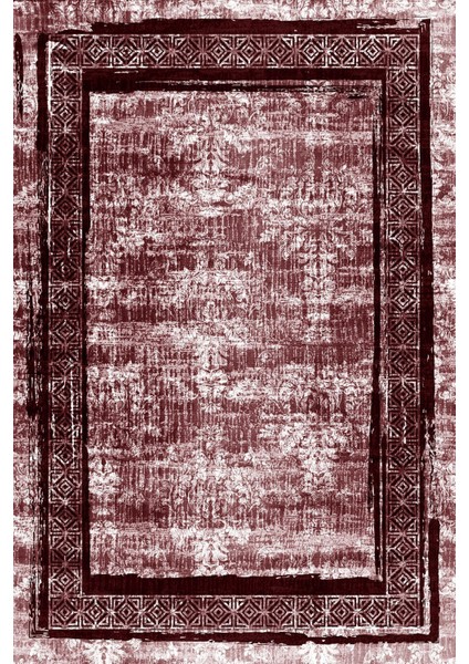 Baskılı Kaymaz Yıkanabilir Çerçeveli Modern Sade Üçlü Yatak Odası,Yo-Çerçevelı-115-Bordo,