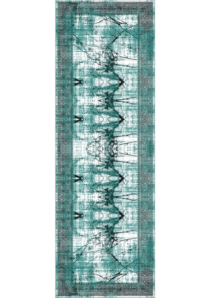 Dijital Kaymaz Yıkanabilir Modern Çerçeveli Kare Desenli Üçlü Yatak Odası, Yo-Modern-187-Turkuaz, modelleri