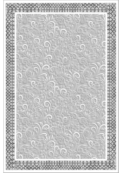 Dijital Kaymaz Yıkanabilir Modern Çerçeveli Çiçek Motifli Üçlü Yatak Odası, Yo-Modern-192-Gri, fiyatları