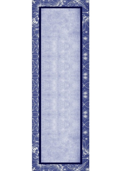 Dijital Kaymaz Yıkanabilir Modern Çiçekli Çerçeve Desenli Üçlü Yatak Odası, Yo-Modern-199-Lacivert, modelleri