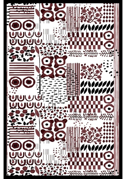 Dijital Baskılı Kaymaz Yıkanabilir Modern Motif Desenli Üçlü Yatak Odası, Yo-Modern-216-Bordo, fiyatları