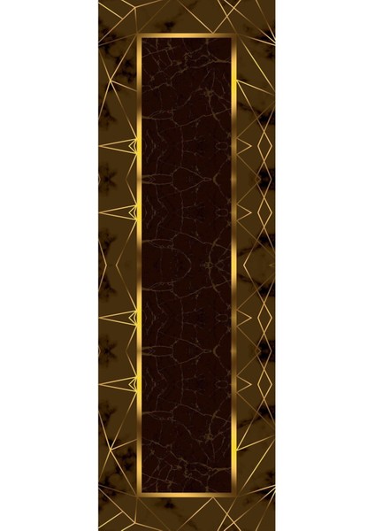 Dijital Baskılı Kaymaz Yıkanabilir Mermer Çerçeve Desenli Üçlü Yatak Odası, Yo-Mermer-31-Kahve, modelleri