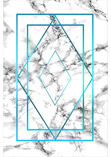 Dijital Baskılı Kaymaz Yıkanabilir Mermer Çizgi Detaylı Üçlü Yatak Odası, Yo-Mermer-35-Turkuaz, fiyatları